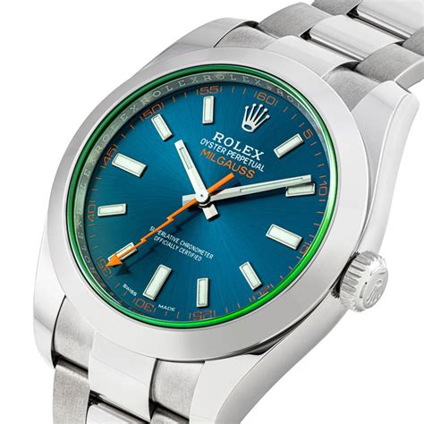 new rolex milgauss blue price|rolex milgauss price list.